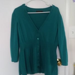 Turquoise button up  sweater